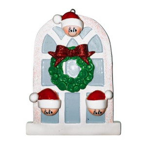 Christmas Window 3 Family Personalised Christmas Decoration