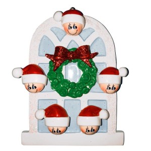 Christmas Window 5 Family Personalised Christmas Decoration