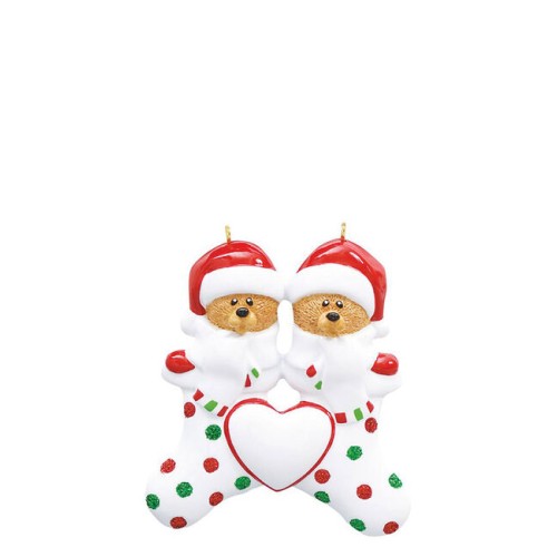 2 Bear Stocking Personalised Christmas Decoration 2 Bear Stocking Personalised Christmas Decoration