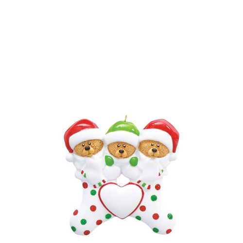 3 Bear Stocking Personalised Christmas Decoration 3 Bear Stocking Personalised Christmas Decoration