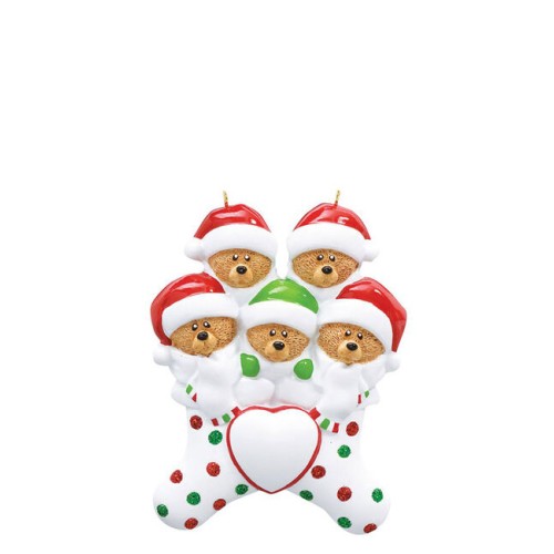5 Bear Stocking Personalised Christmas Decoration 5 Bear Stocking Personalised Christmas Decoration