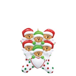 6 Bear Stocking Personalised Christmas Decoration
