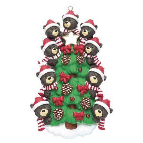 Bears On Tree 9 Family Personalised Christmas Decoration Bears On Tree 9 Family Personalised Christmas Decoration