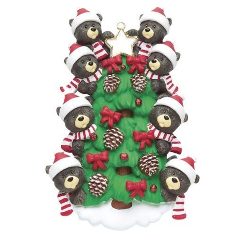 Bears On Tree 8 Family Personalised Christmas Decoration Bears On Tree 8 Family Personalised Christmas Decoration