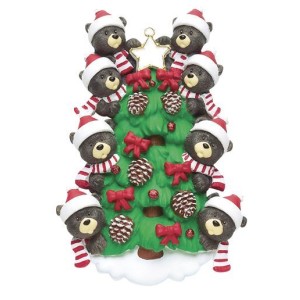 Bears On Tree 8 Family Personalised Christmas Decoration