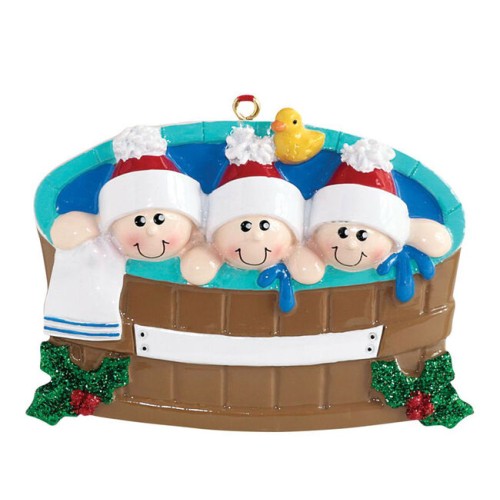 Hot Tub 3 Family Personalised Christmas Decoration Hot Tub 3 Family Personalised Christmas Decoration