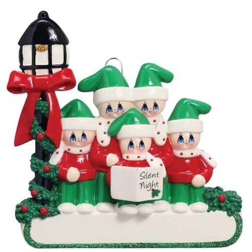 Singing Carolers 5 Family Personalised Christmas Decoration Singing Carolers 5 Family Personalised Christmas Decoration