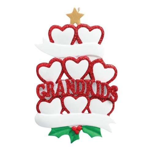 Grandkids 8 Hearts Personalised Christmas Decoration Grandkids 8 Hearts Personalised Christmas Decoration