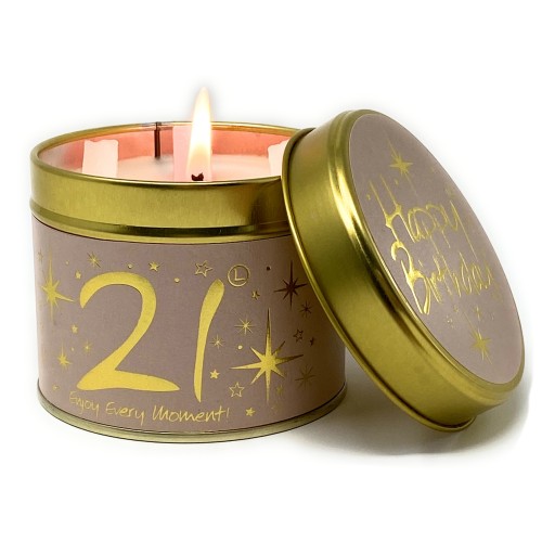 Lily-Flame Happy Birthday 21st Tin Candle Lily-Flame Happy Birthday 21st Tin Candle