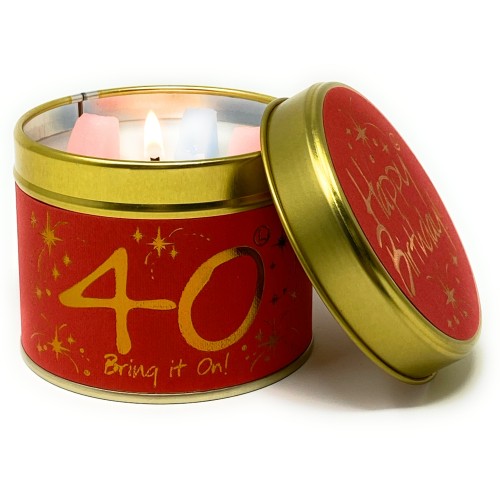 Lily-Flame Happy Birthday 40th Tin Candle Lily-Flame Happy Birthday 40th Tin Candle