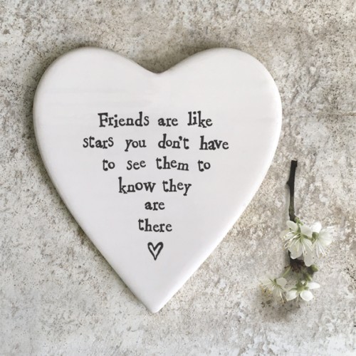 East of India Porcelain Coaster - Friends are like Stars East of India Porcelain Coaster - Friends are like Stars