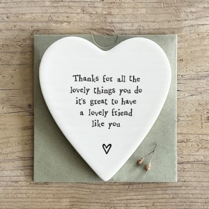 East of India Porcelain Coaster - Lovely Friend