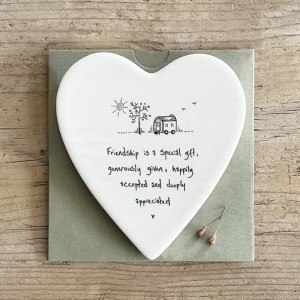 East of India Porcelain Coaster - FrIendship is a gift