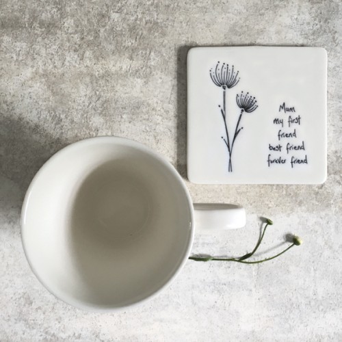 East of India Porcelain Coaster - Mum my Friend East of India Porcelain Coaster - Mum my Friend