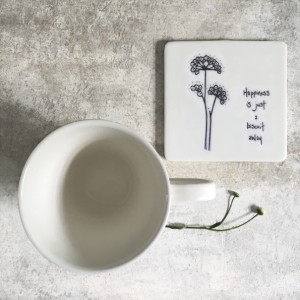 East of India Porcelain Coaster - Happiness Biscuit