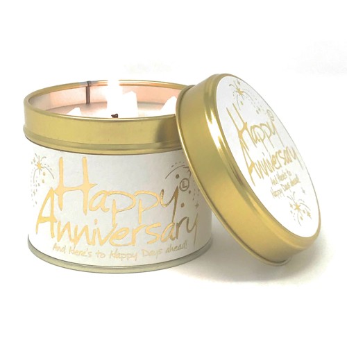 Lily-Flame Happy Anniversary Tin Candle Lily-Flame Happy Anniversary Tin Candle