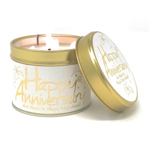 Lily-Flame Happy Anniversary Tin Candle