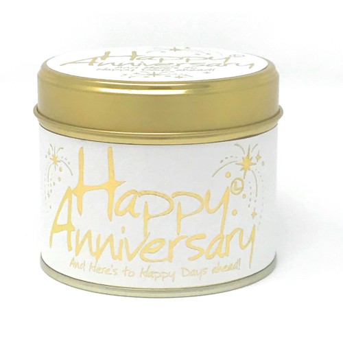 Lily-Flame Happy Anniversary Tin Candle Lily-Flame Happy Anniversary Tin Candle