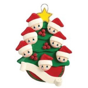 Christmas Tree Family 7 Personalised Decoration