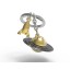 Meta Morphose Planet Keyring Grey and Gold Meta Morphose Planet Keyring Grey and Gold
