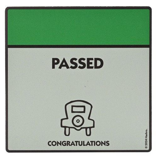 Monopoly Coaster Passed Driving Test Monopoly Coaster Passed Driving Test