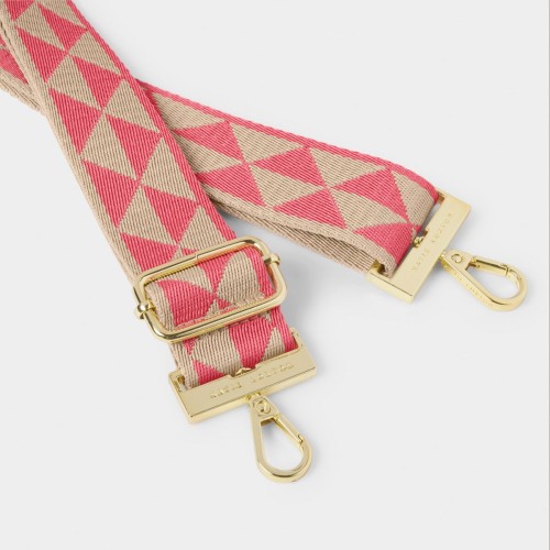 Katie Loxton Canvas Bag Strap Coral Geometric Triangle Katie Loxton Canvas Bag Strap Coral Geometric Triangle