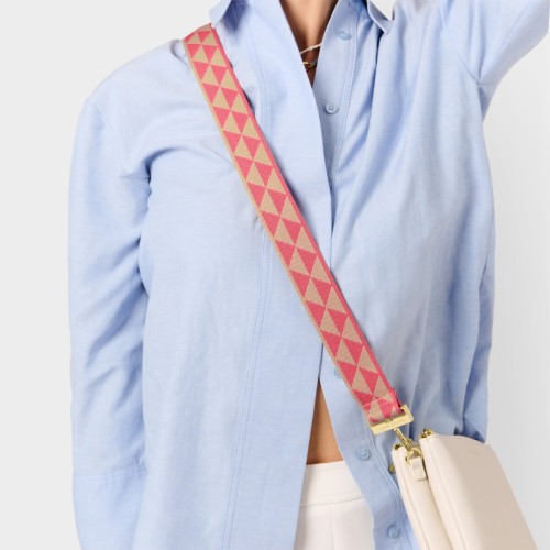 Katie Loxton Canvas Bag Strap Coral Geometric Triangle Katie Loxton Canvas Bag Strap Coral Geometric Triangle
