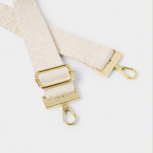 Katie Loxton Canvas Bag Strap Ecru Zig Zag
