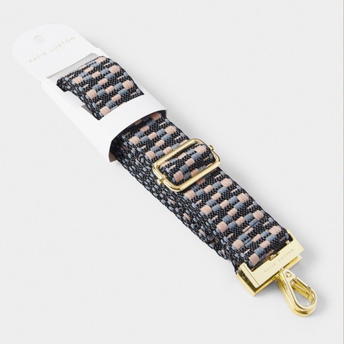 Katie Loxton Canvas Bag Strap Slate Zig Zag Katie Loxton Canvas Bag Strap Slate Zig Zag