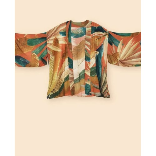 Powder Kimono Jacket - Painted Palms
