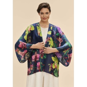 Powder Kimono Jacket - Exotic Evening In Ink