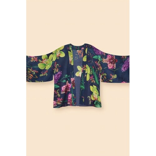 Powder Kimono Jacket - Exotic Evening In Ink Powder Kimono Jacket - Exotic Evening In Ink