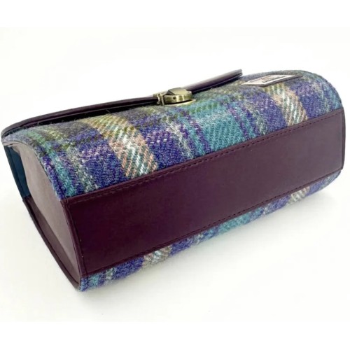 Harris Tweed Mini Day Bag Blue Herringbone Check