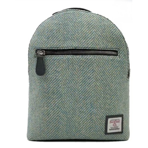 Harris Tweed Backpack Turquoise Herringbone Harris Tweed Backpack Turquoise Herringbone