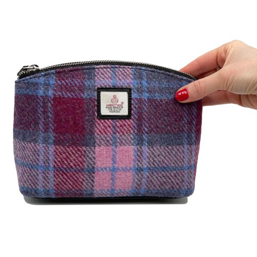 Harris Tweed Cosmetic Bag Pink/Purple Check Harris Tweed Cosmetic Bag Pink/Purple Check