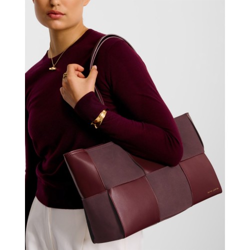 Katie Loxton Taya Woven Suede Tote - Cherry Katie Loxton Taya Woven Suede Tote - Cherry