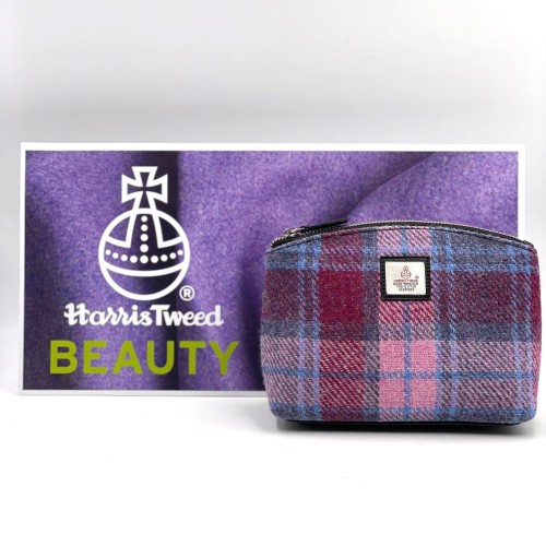 Harris Tweed Cosmetic Bag Pink/Purple Check Harris Tweed Cosmetic Bag Pink/Purple Check