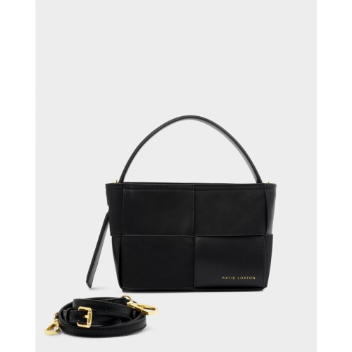 Katie Loxton Taya Woven Suede Small Handle Bag - Black Katie Loxton Taya Woven Suede Small Handle Bag - Black