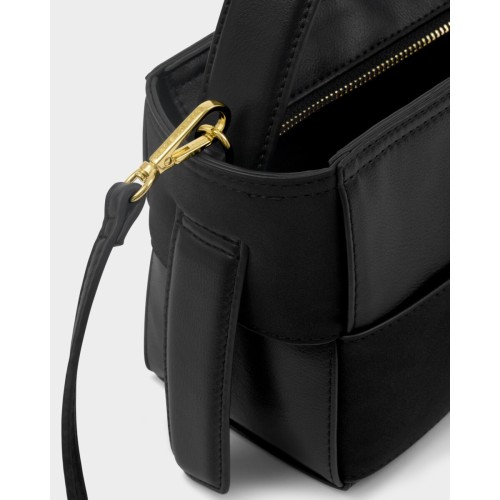 Katie Loxton Taya Woven Suede Small Handle Bag - Black Katie Loxton Taya Woven Suede Small Handle Bag - Black