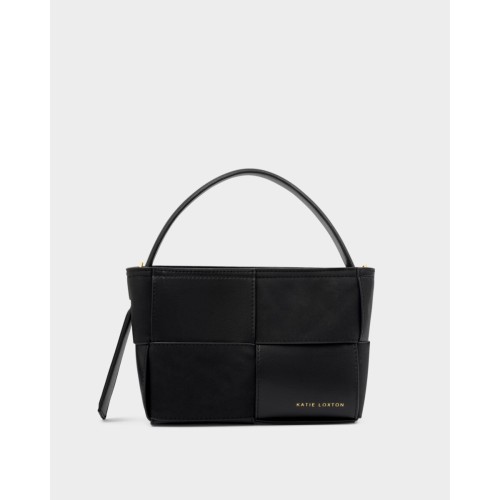 Katie Loxton Taya Woven Suede Small Handle Bag - Black Katie Loxton Taya Woven Suede Small Handle Bag - Black