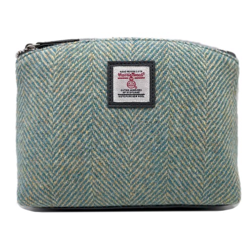 Harris Tweed Cosmetic Bag Blue Herringbone Harris Tweed Cosmetic Bag Blue Herringbone