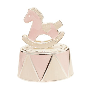 Silverplated Rocking Horse Music Box Pink