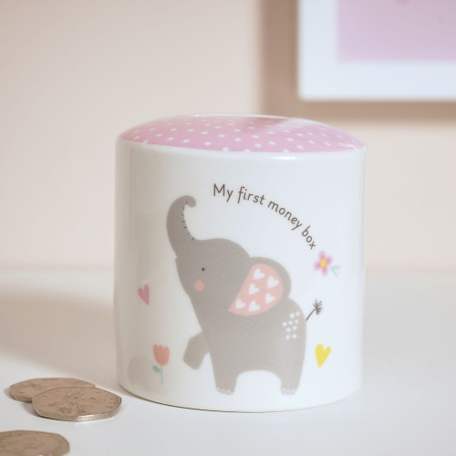 Hello Baby Pink Elephant Money Box Hello Baby Pink Elephant Money Box