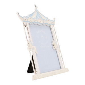 Silverplated Blue Carousel Photo Frame