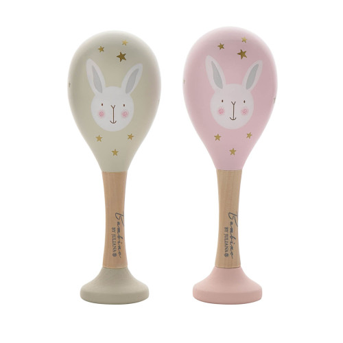 Pink & Cream Wooden Maracas Pink & Cream Wooden Maracas