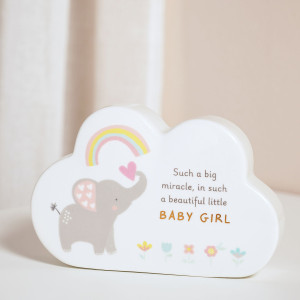 Ceramic Mantle Cloud Ornament - Girl